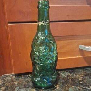 Lucky Buddha Green Glass Collectible Bottle